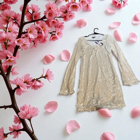 Sparkling Long Sleeve Dress - Picture 1 of 12